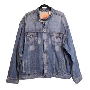 Levi Strauss & Co Easy Rider Blue Collarless Jean Jacket Size XXL